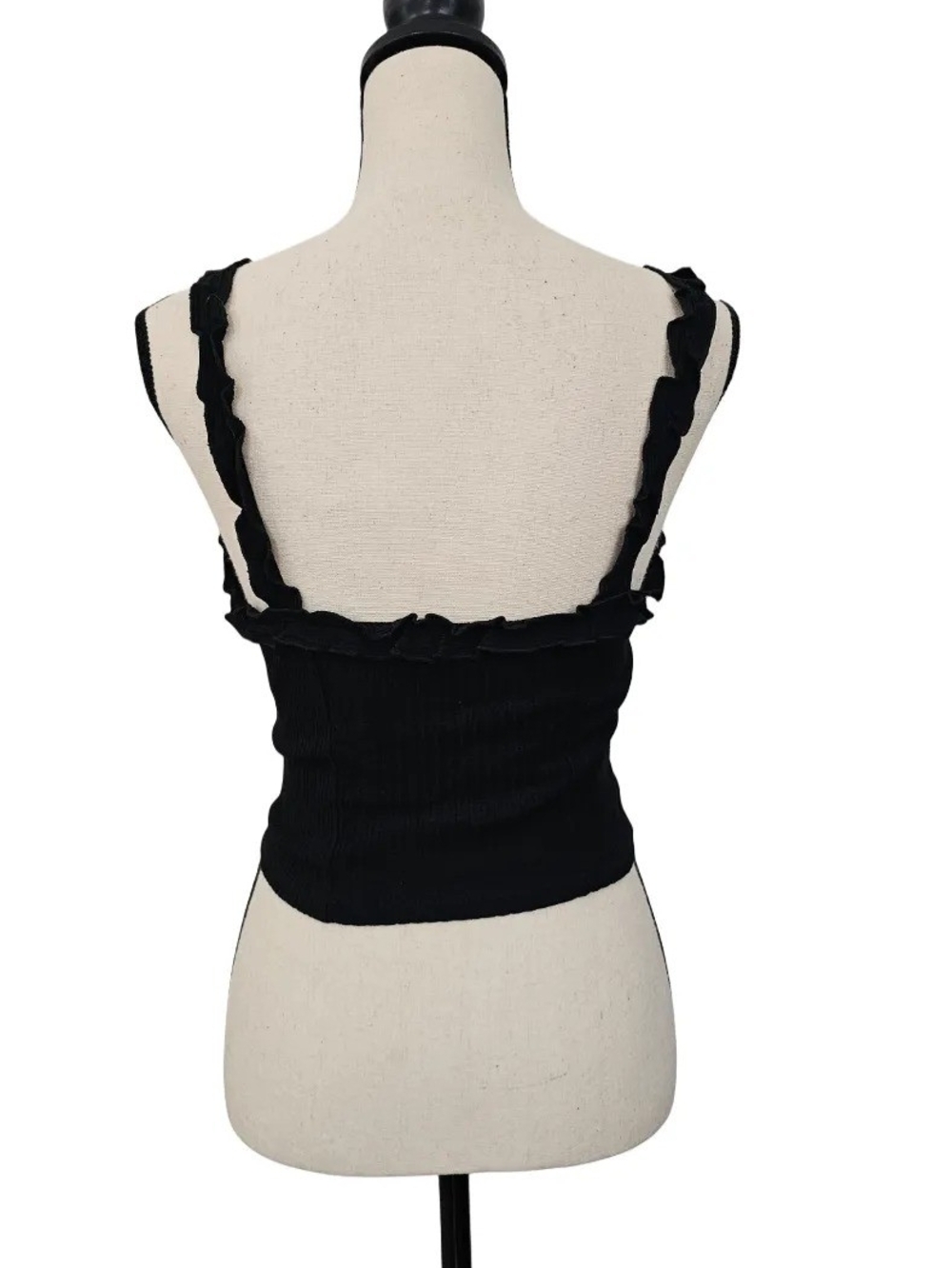 Forever 21 Black Ruffle Button-Front Tank - Picture 3 of 5